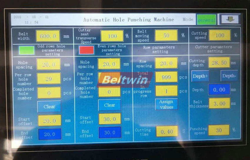 Machine de perforation de bande transporteuse de 2000 mm de large pour ceinture en caoutchouc PVC PU