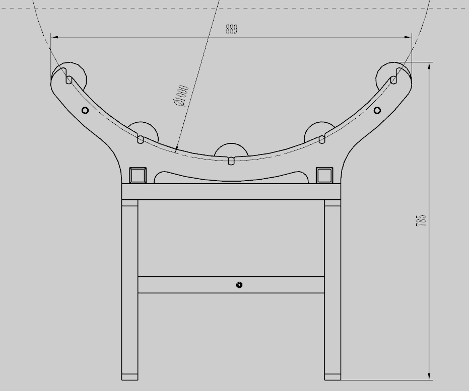 Rack avec rouleaux pour rouleaux de matériau de bande transporteuse PVC PU