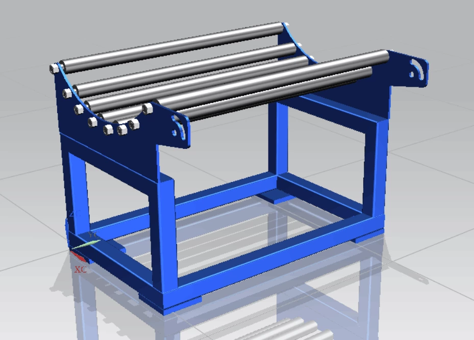 Rack avec rouleaux pour rouleaux de matériau de bande transporteuse PVC PU