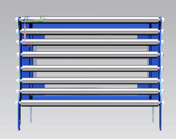 Rack avec rouleaux pour rouleaux de matériau de bande transporteuse PVC PU