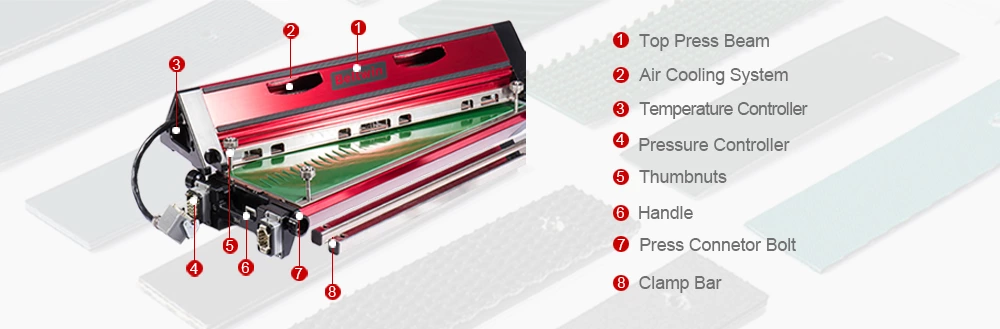 Presse à épisser les courroies PVC/PU à refroidissement par air PA300-2100