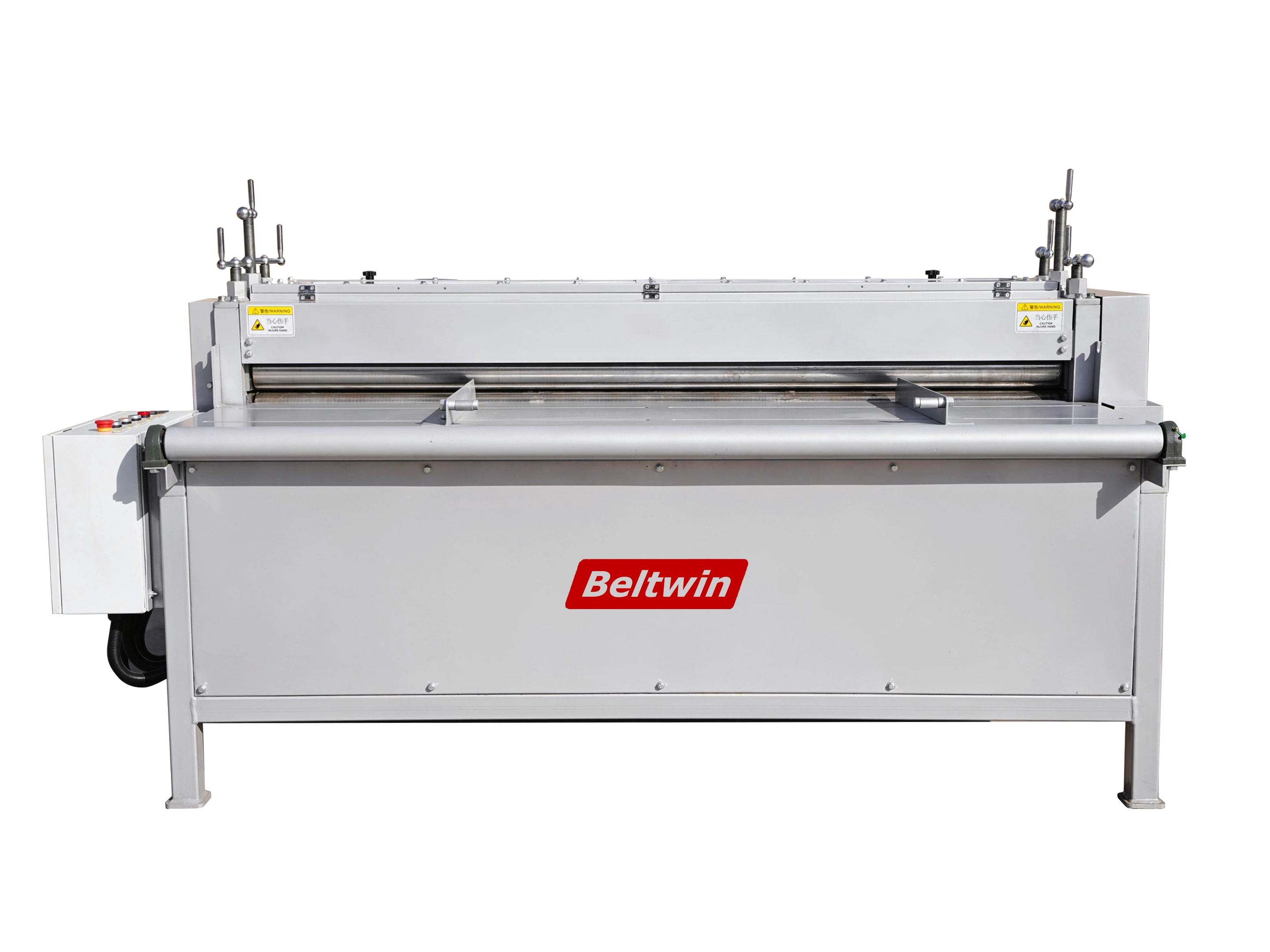 Machine de découpe longitudinale pour courroies en caoutchouc robustes